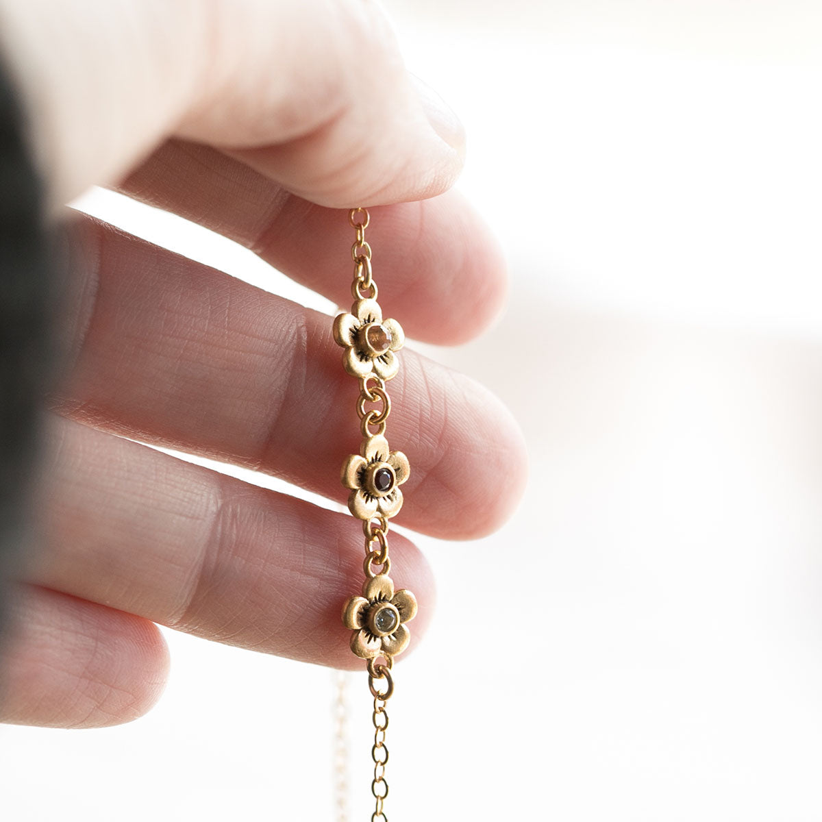 Mother's Birthstone Bloom Bracelet {Gold Plated}