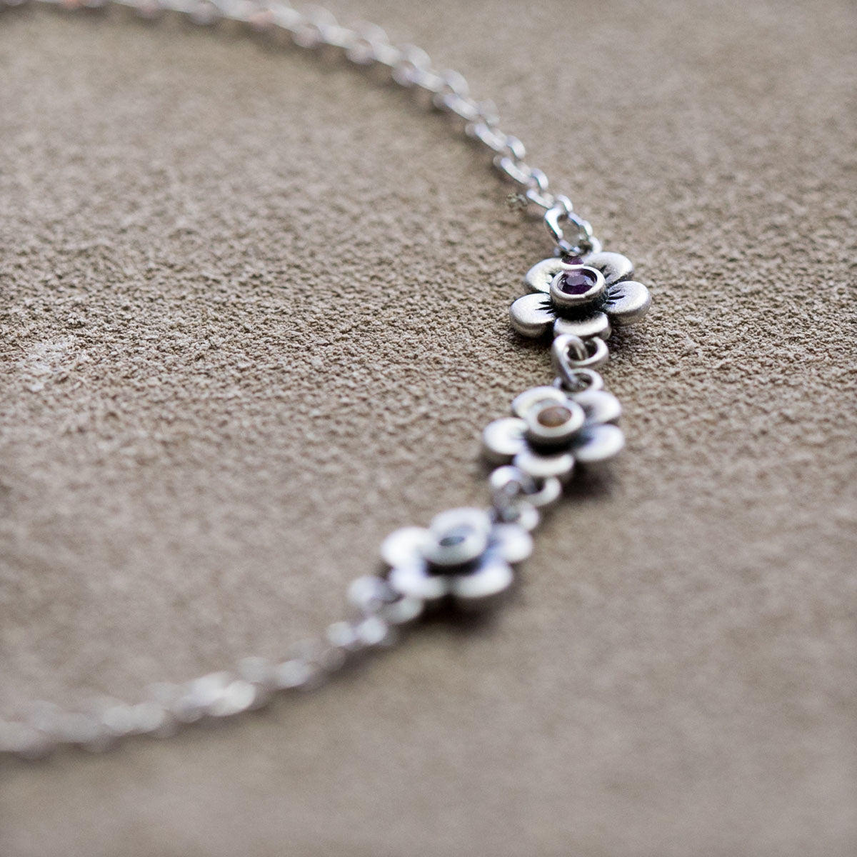 Mother's Birthstone Bloom Bracelet {Sterling Silver}