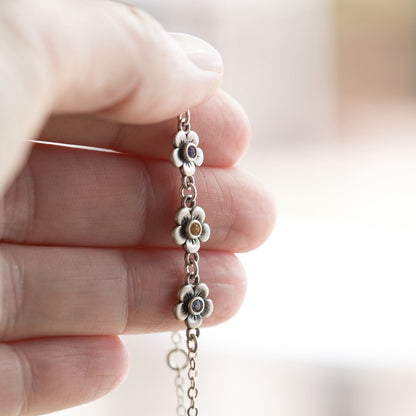 Mother's Birthstone Bloom Bracelet {Sterling Silver}