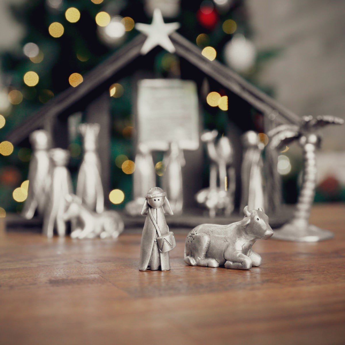 Little Drummer Boy + Ox Figurine Set {Pewter}