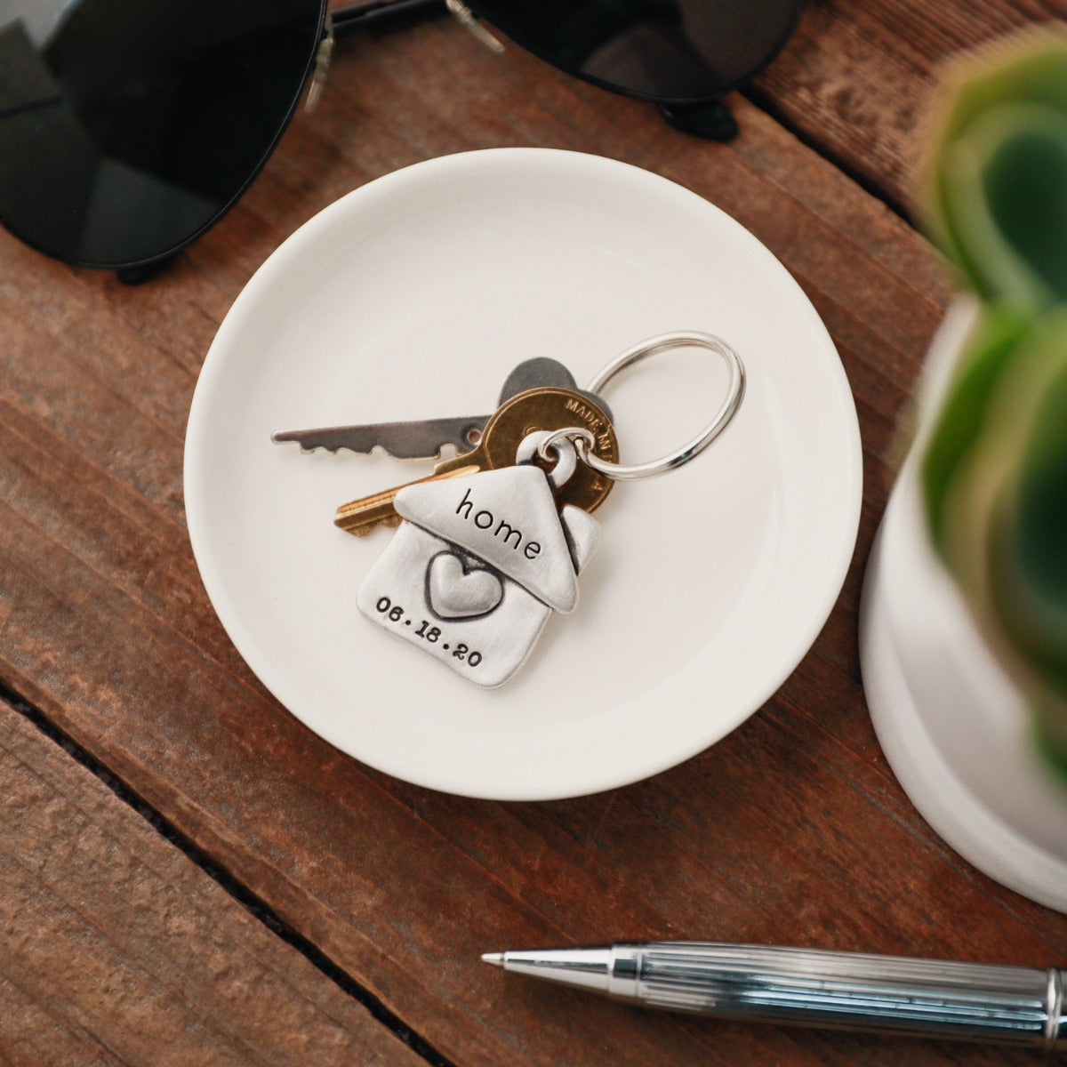 We Are Home Keychain {Sterling Silver}