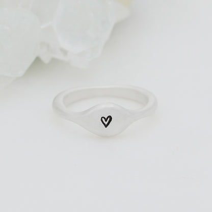 Initial Stacking Ring {Sterling Silver}