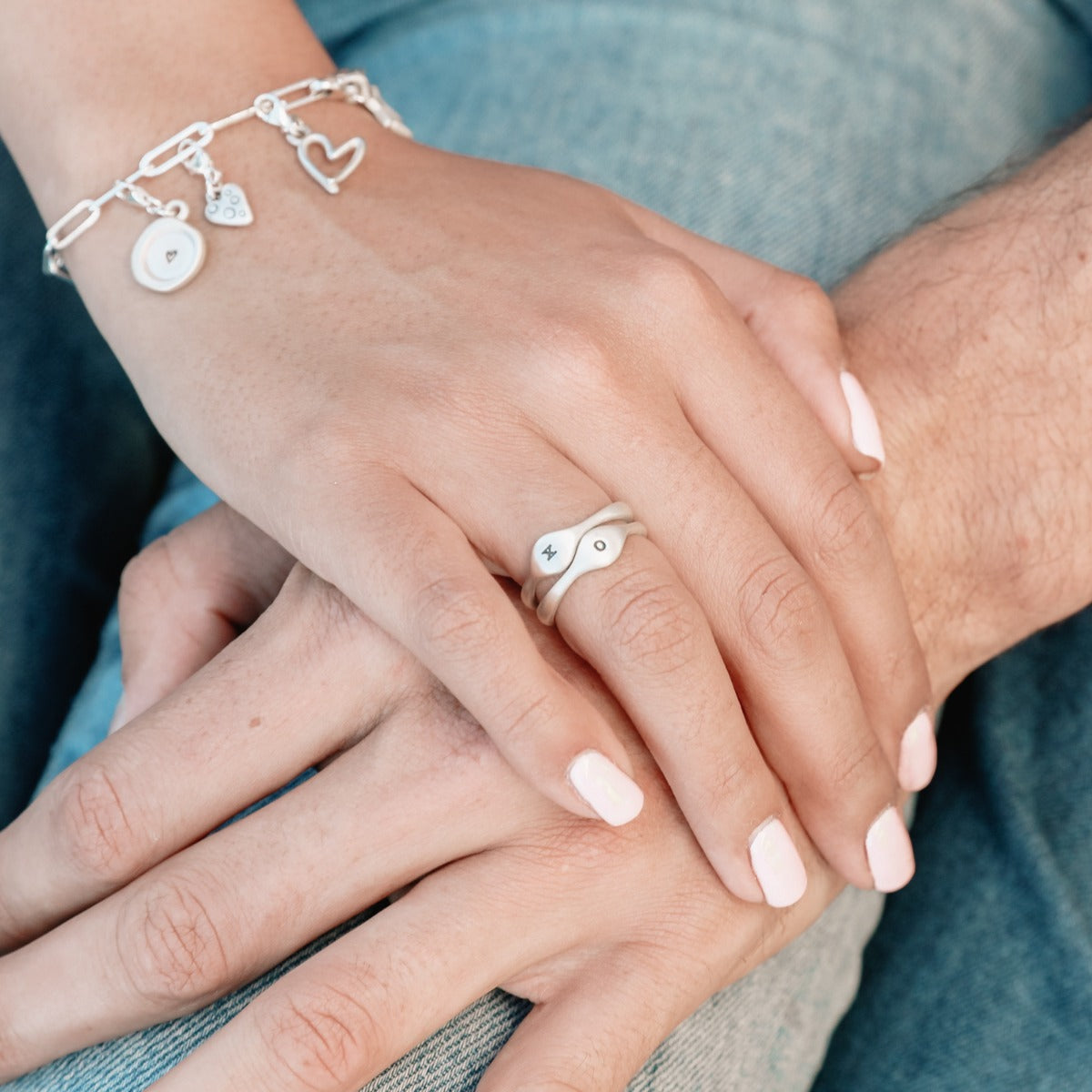 Initial Stacking Ring {Sterling Silver}