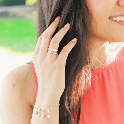 Initial Stacking Ring {Sterling Silver}