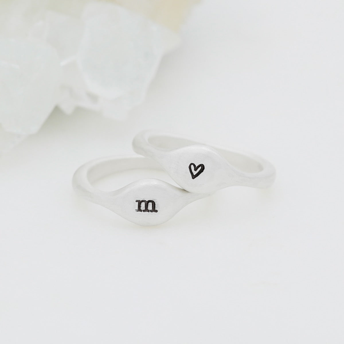 Initial Stacking Ring {Sterling Silver}