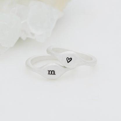 Initial Stacking Ring {Sterling Silver}