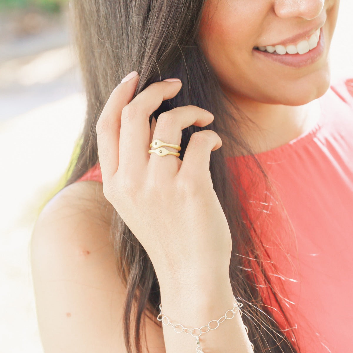 Initial Stacking Ring {14K Gold}