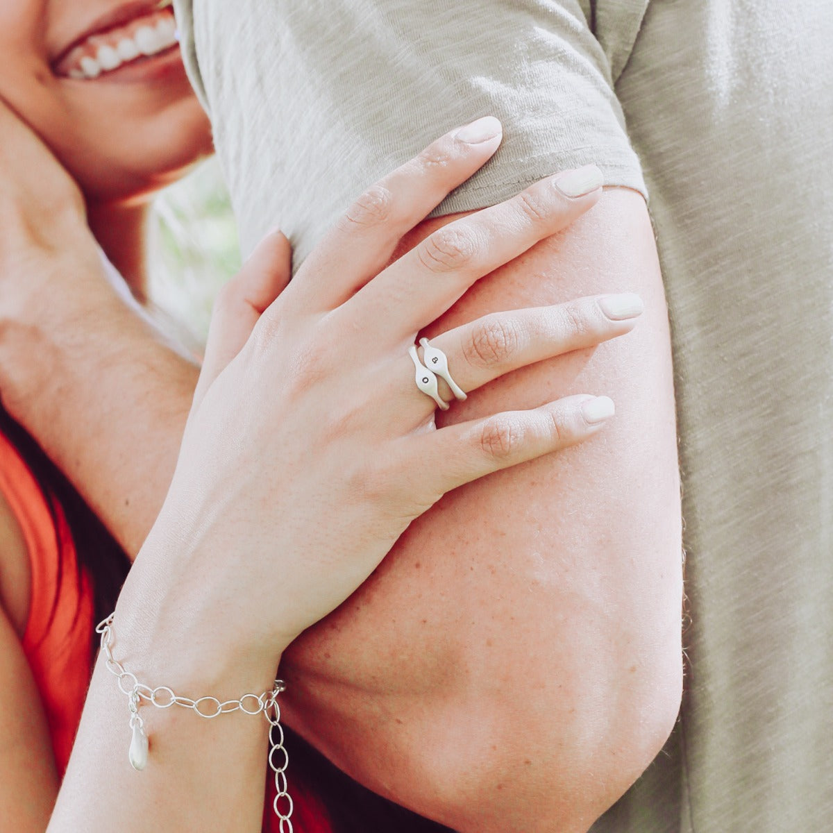 Initial Stacking Ring {Sterling Silver}