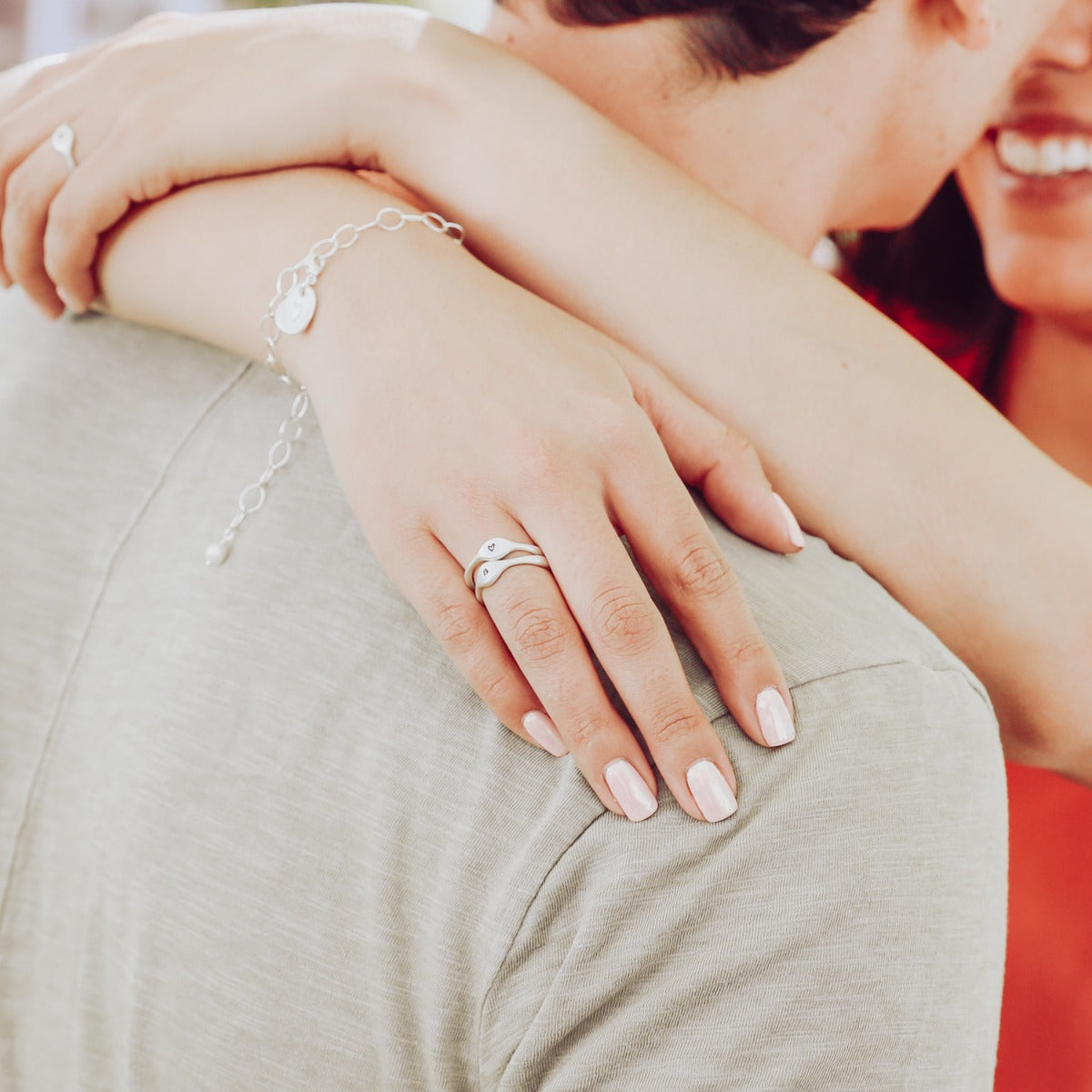 Initial Stacking Ring {Sterling Silver}