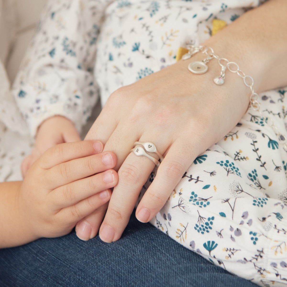 Initial Stacking Ring {Sterling Silver}