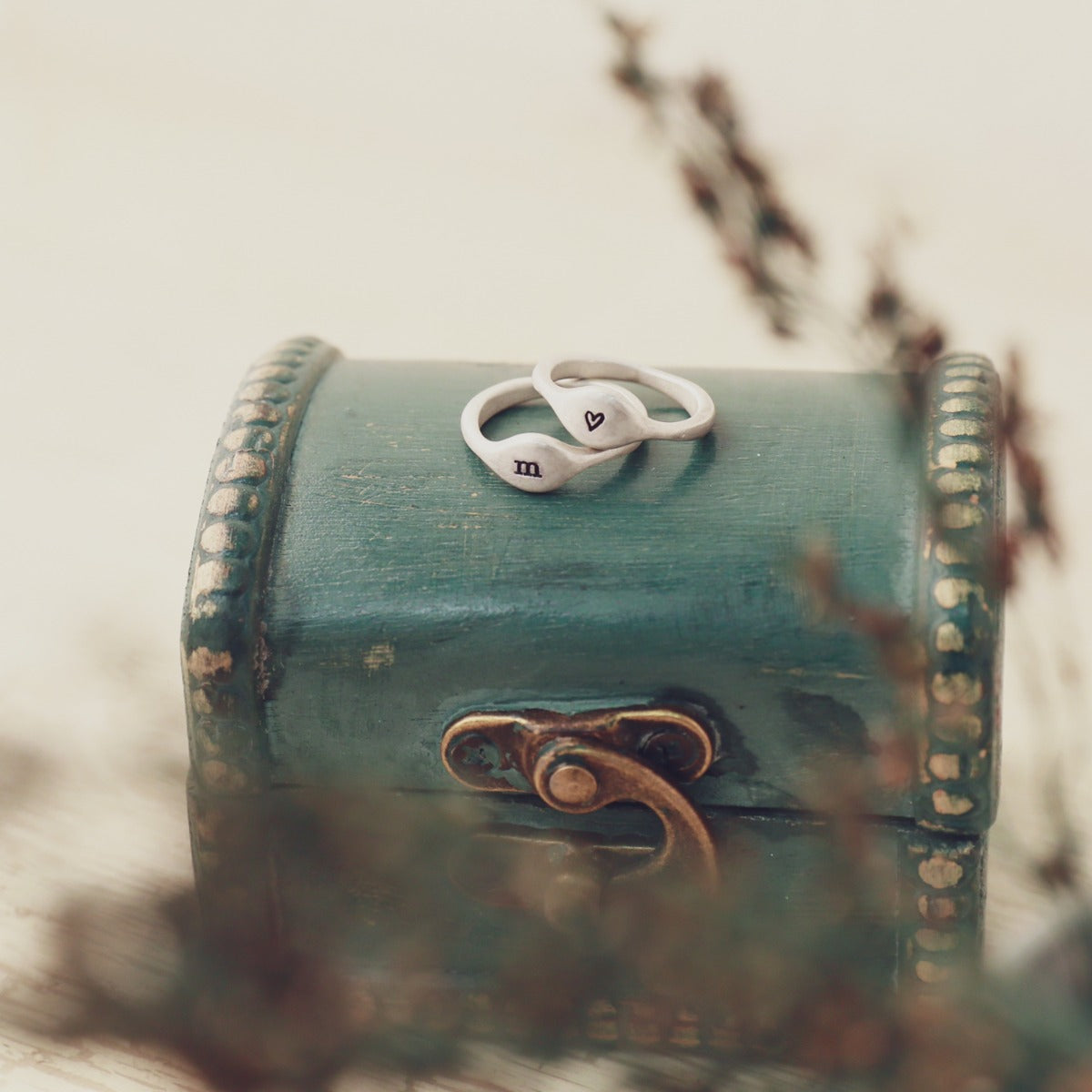 Initial Stacking Ring {Sterling Silver}