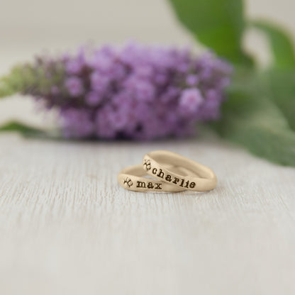 Furry Footprint Stacking Ring {14k Gold}