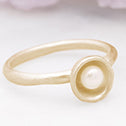 Nesting Freshwater Small Pearl Ring {10k Gold}