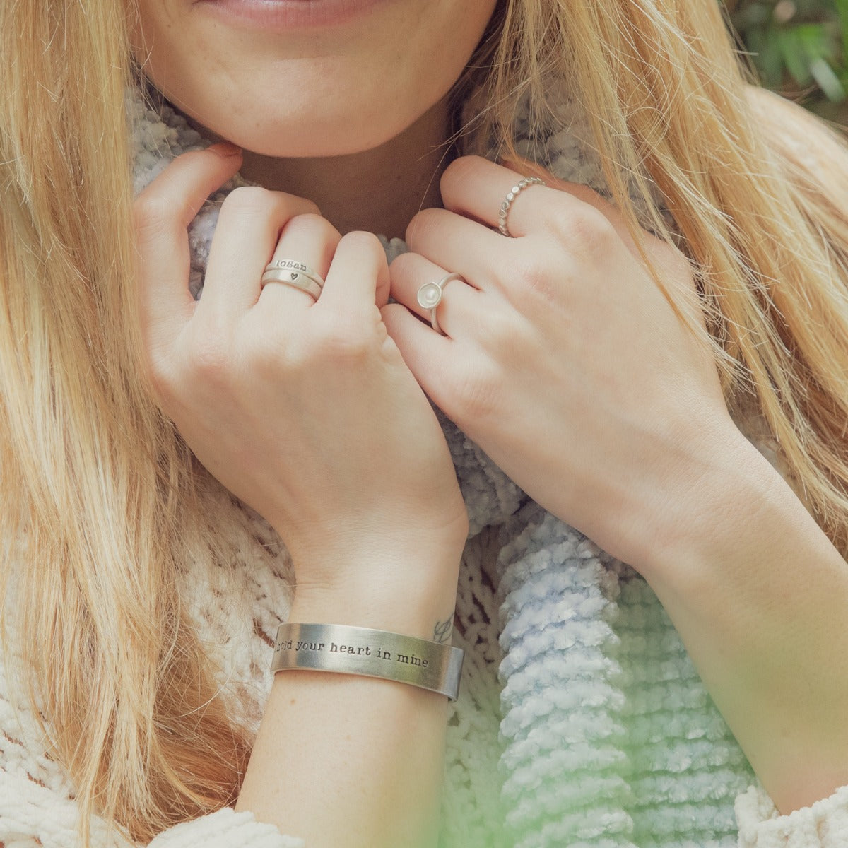 Nesting Freshwater Small Pearl Ring {Sterling Silver}