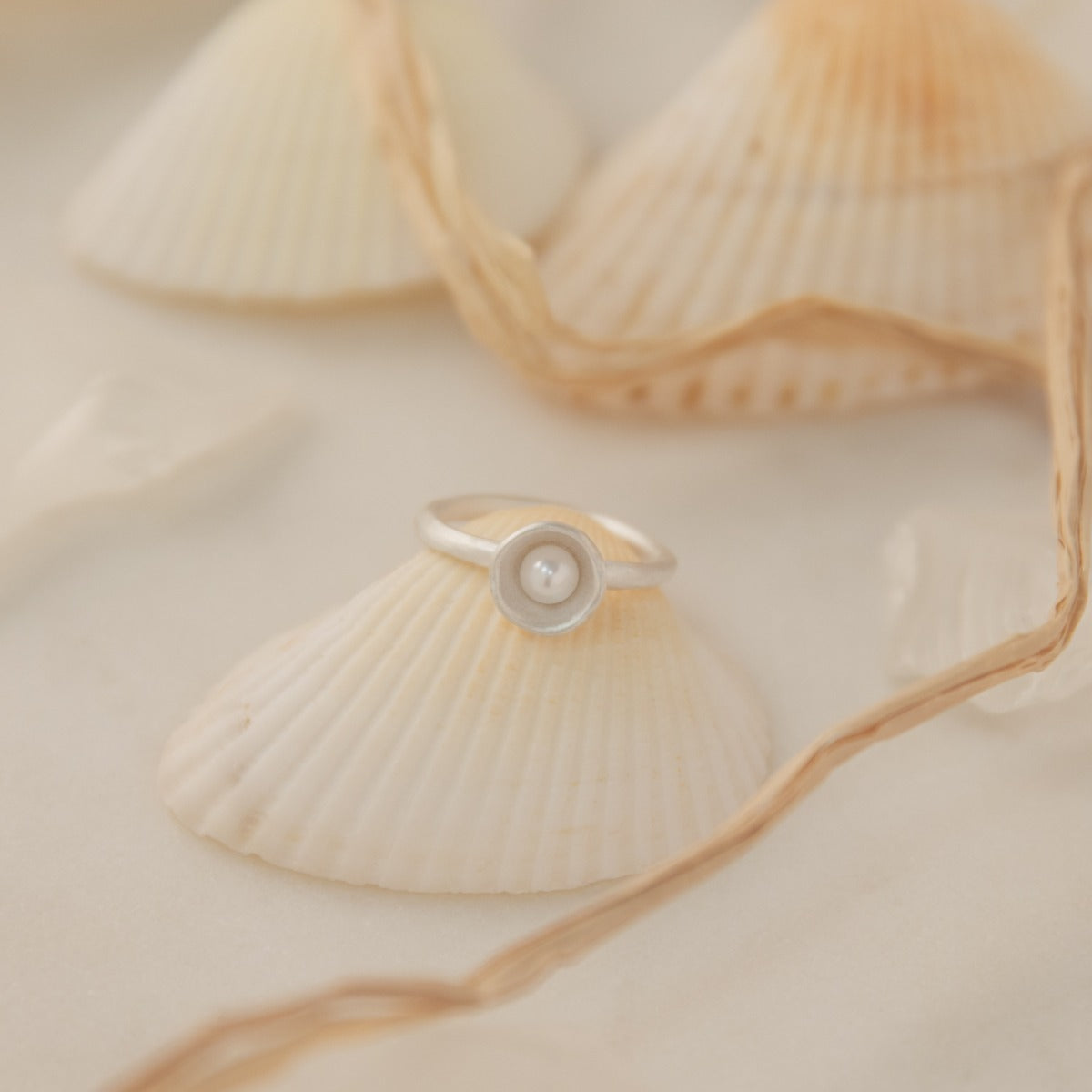 Nesting Freshwater Small Pearl Ring {Sterling Silver}