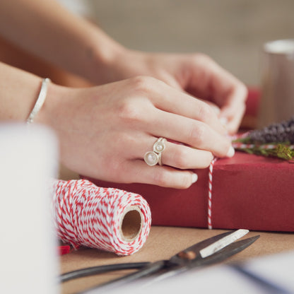 Nesting Freshwater Large Pearl Ring {Sterling Silver}