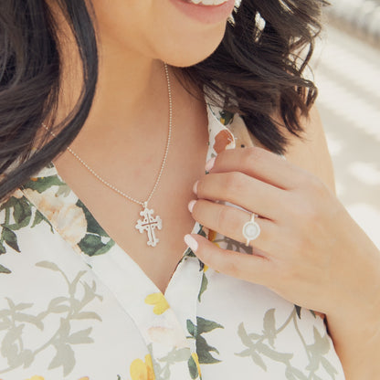 Nesting Freshwater Large Pearl Ring {Sterling Silver}