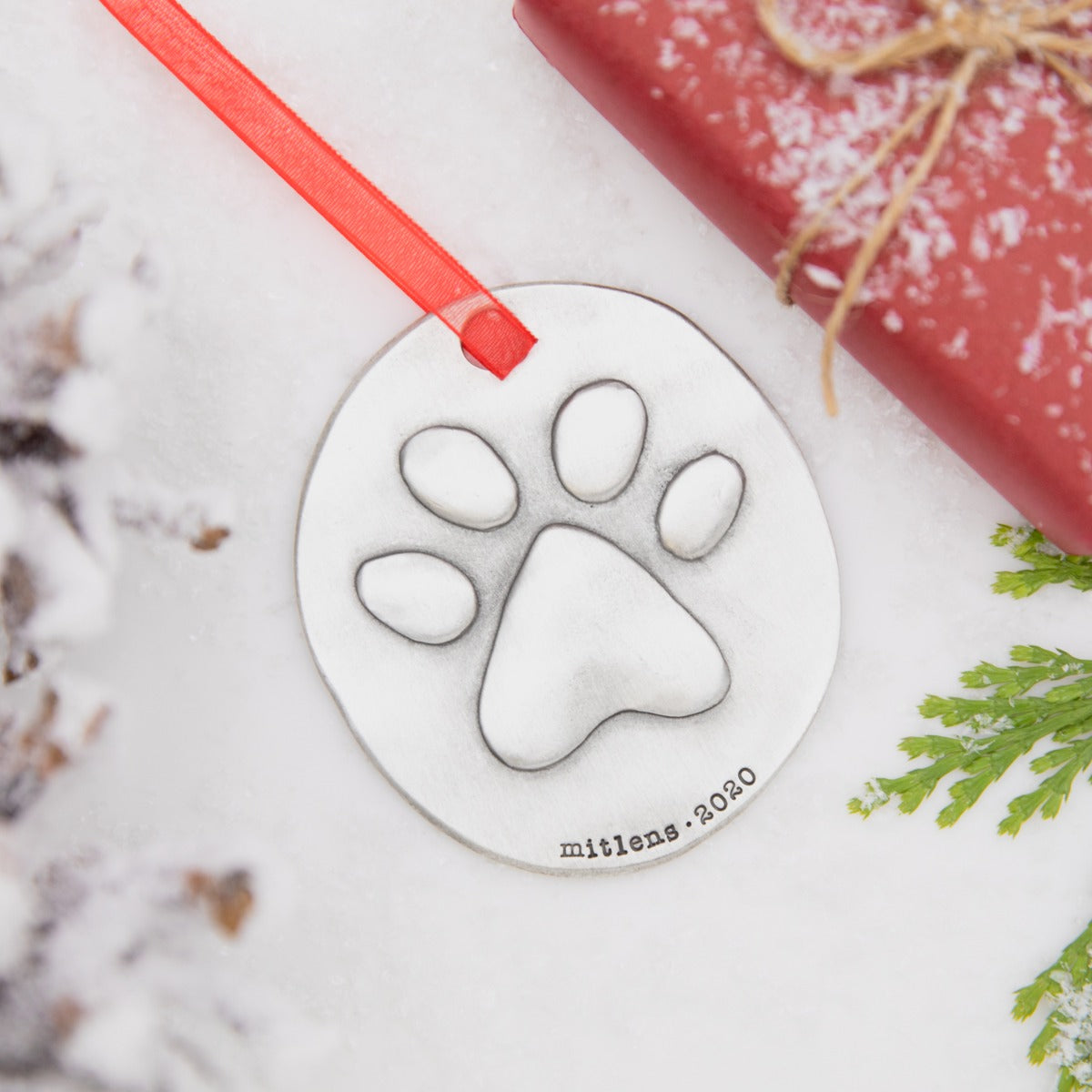 Furry Footprint Ornament {Pewter}