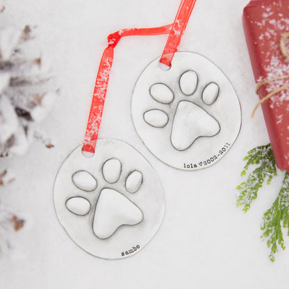 Furry Footprint Ornament {Pewter}