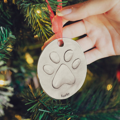 Furry Footprint Ornament {Pewter}