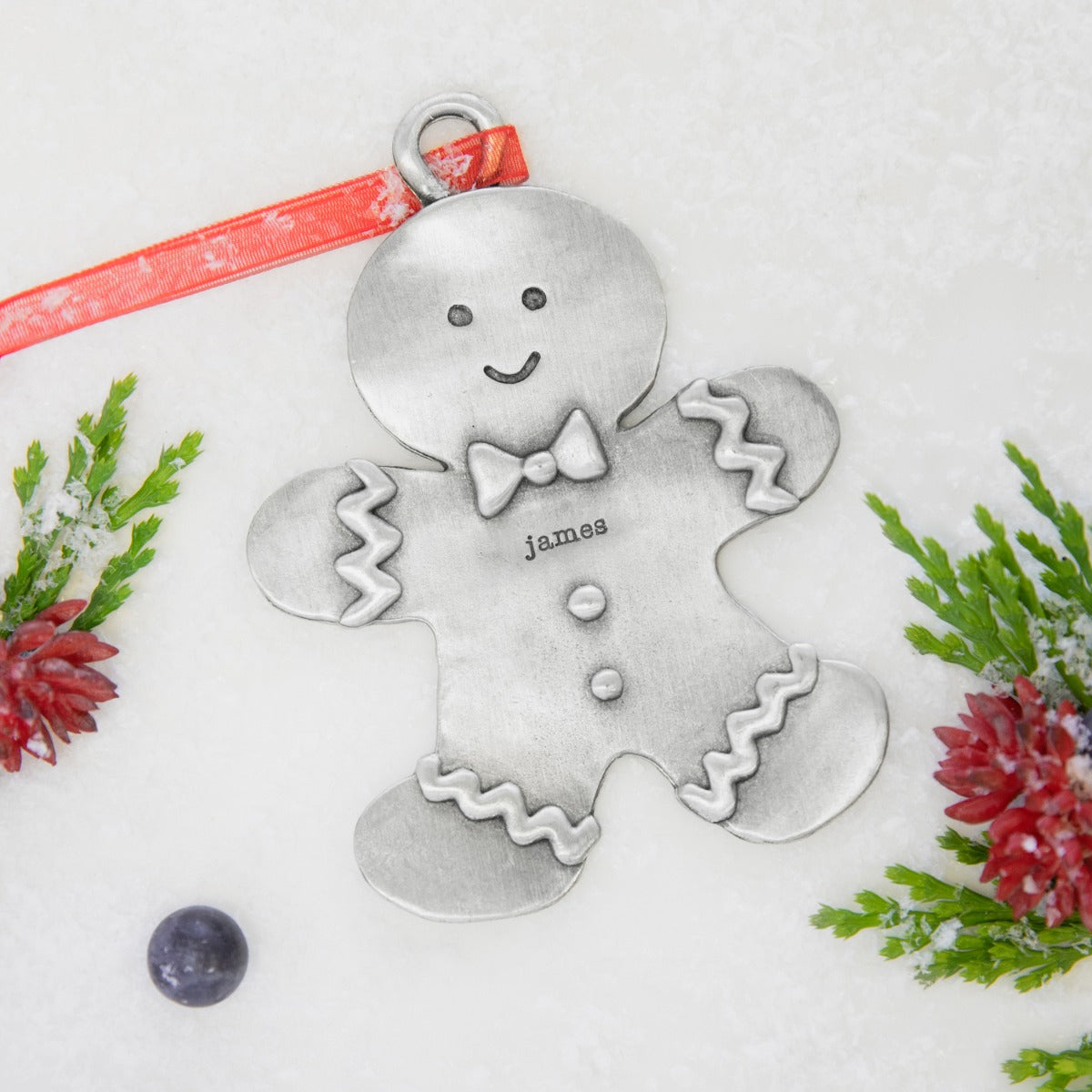 Gingerbread Dad Ornament {Pewter}