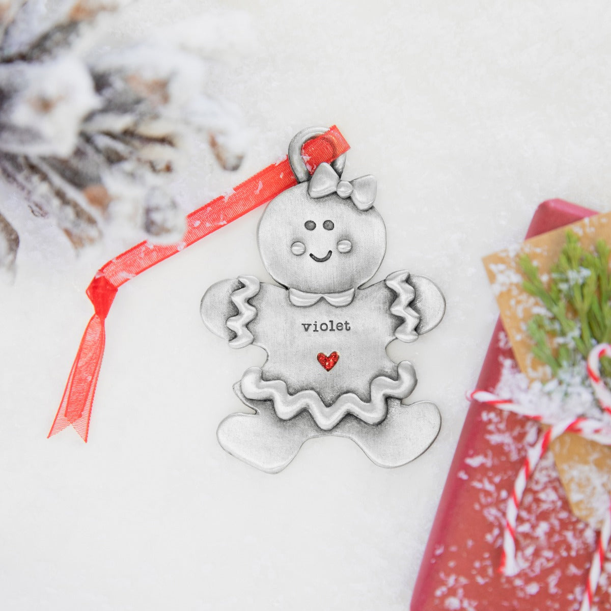 Gingerbread Girl Ornament {Pewter}