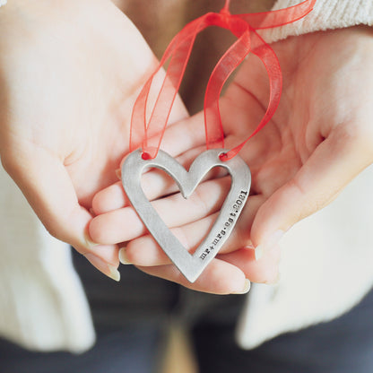 Molded Heart Ornament {Pewter}