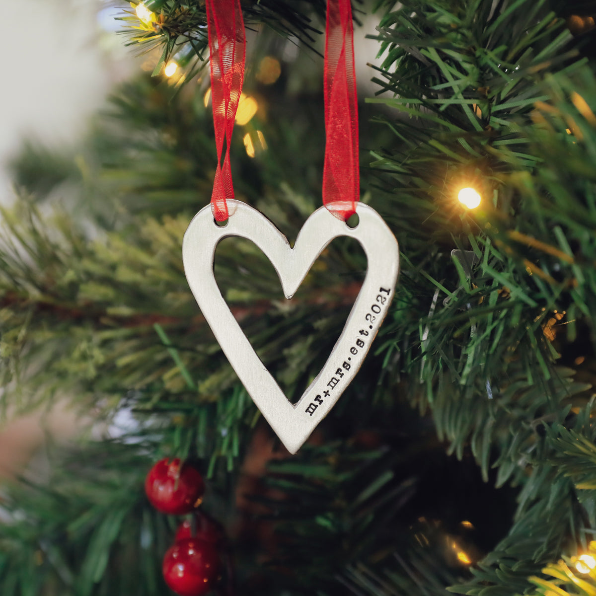 Molded Heart Ornament {Pewter}