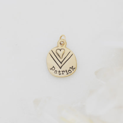 Heart with Chevron Charm {Gold Vermeil}