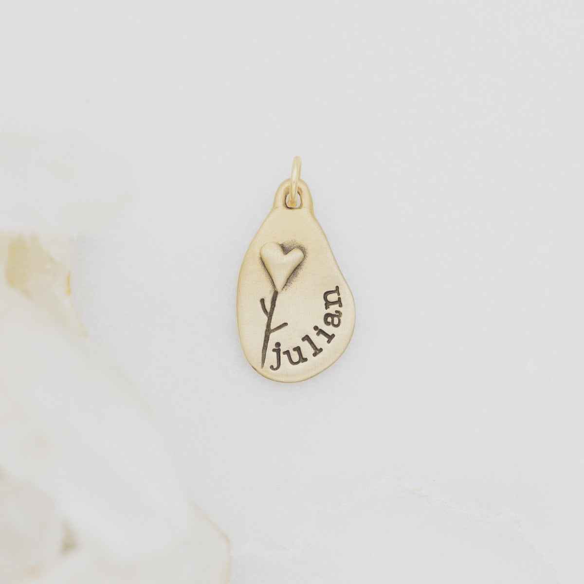 Heart with Flower Charm {14K Gold}