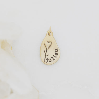 Heart with Flower Charm {14K Gold}