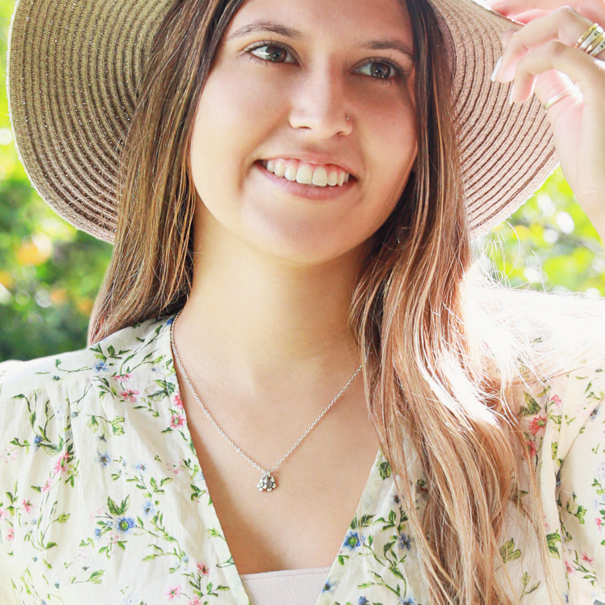 Birthstone Bloom Necklace {Sterling Silver}