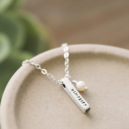 Word of the Year Necklace - 3 Sides {Sterling Silver}