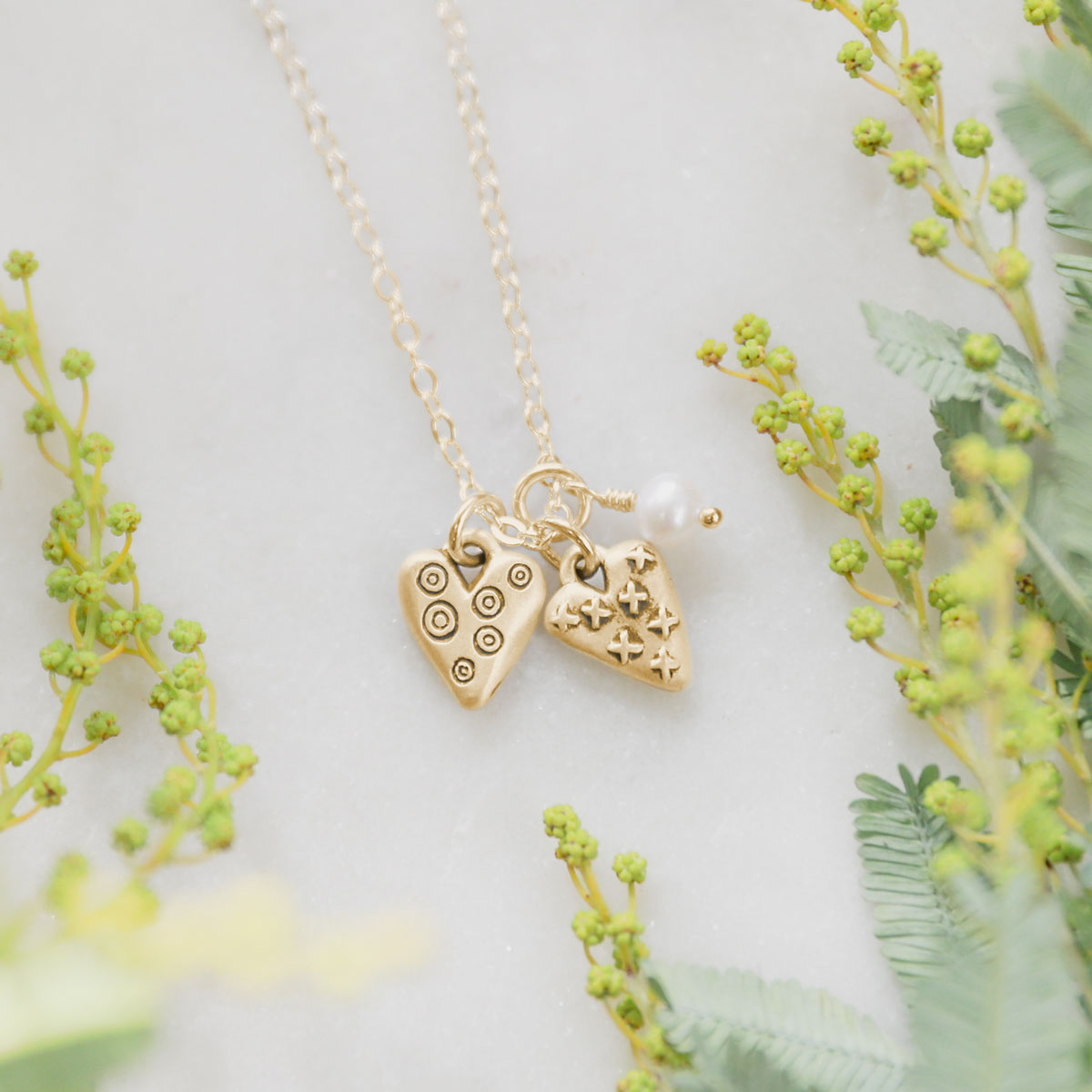 Light + Bright Hearts Necklace {10k Gold}