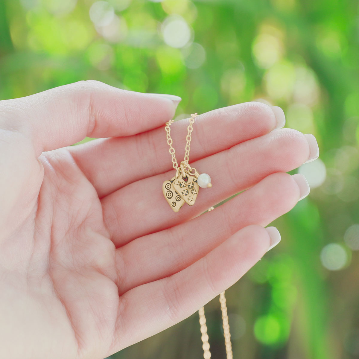 Light + Bright Hearts Necklace {10k Gold}