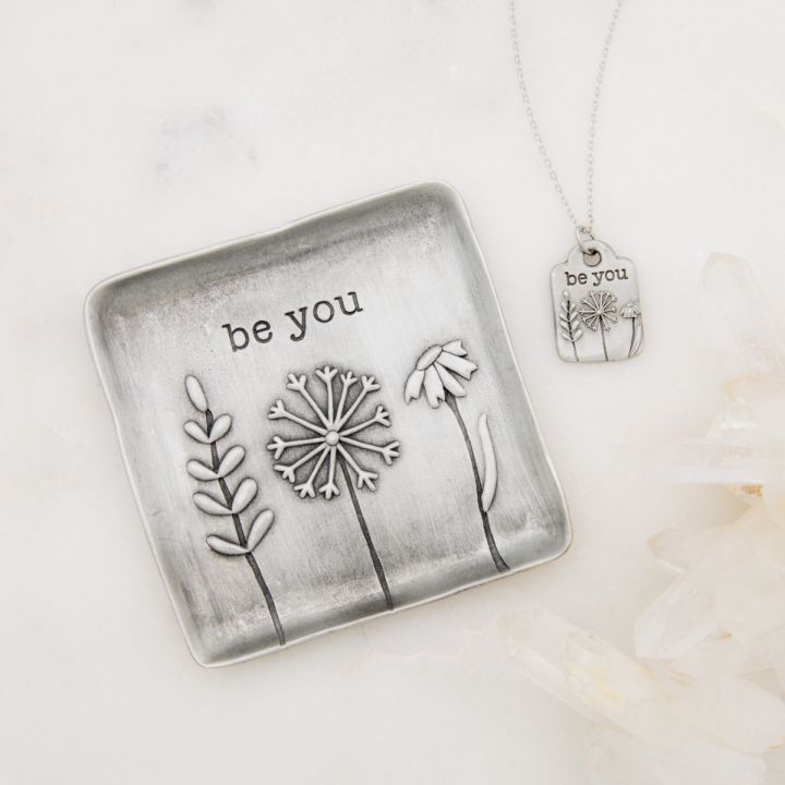 Be You Book, Necklace and Keepsake Dish Gift Set {Pewter}