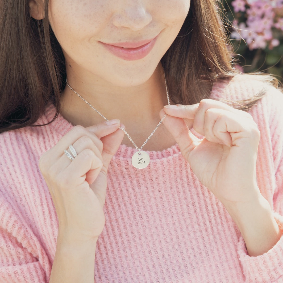 Be You Disc Necklace {Sterling Silver}