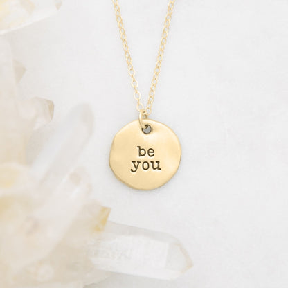 Be You Disc Necklace {10k Gold}