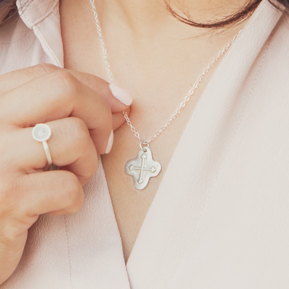 Shining Light Cross Necklace {Sterling Silver}