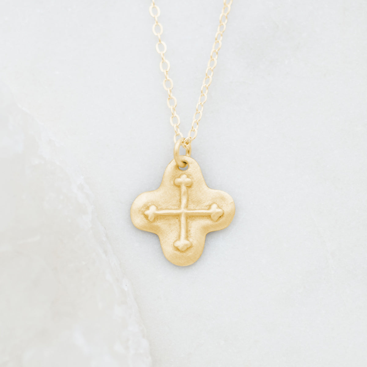 Shining Light Cross Necklace {14K Gold}