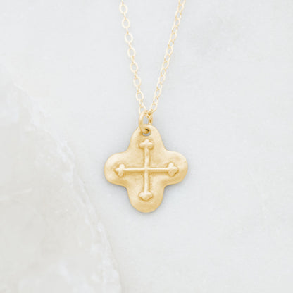 Shining Light Cross Necklace {14K Gold}