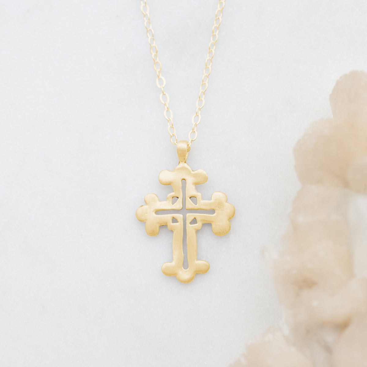 Work of Art Cross Necklace {10k Gold}