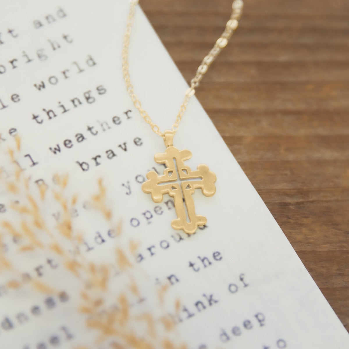 Work of Art Cross Necklace {10k Gold}