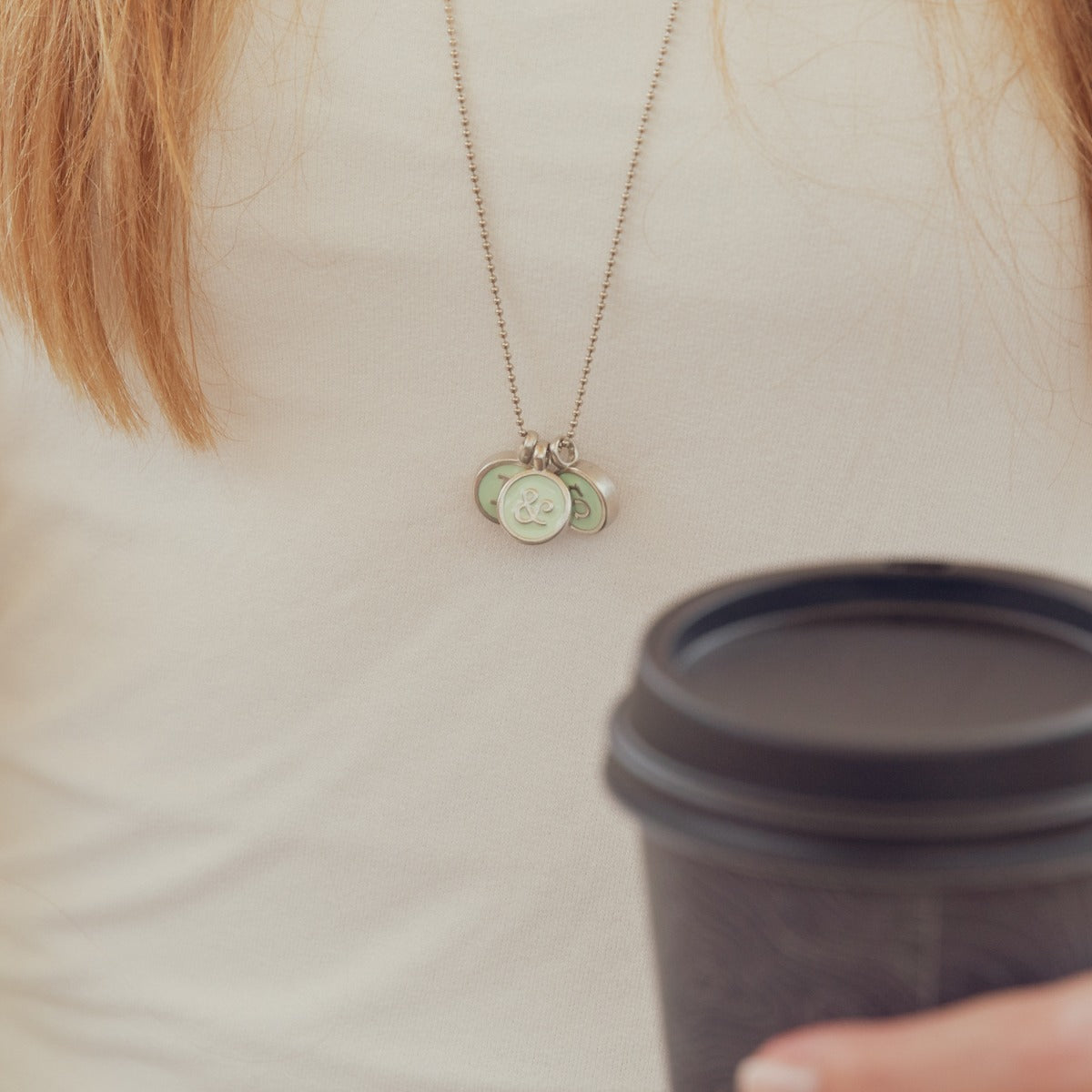 Typewriter Initial Necklace {Pewter}