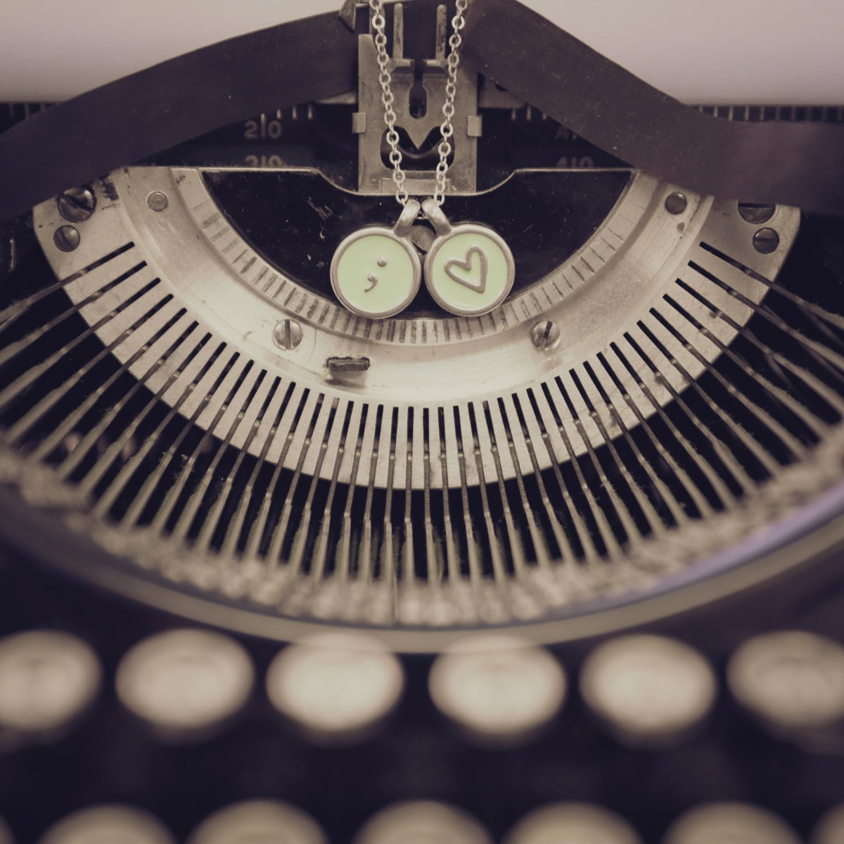 Typewriter Initial Necklace {Pewter}