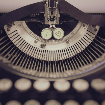 Typewriter Initial Necklace {Pewter}