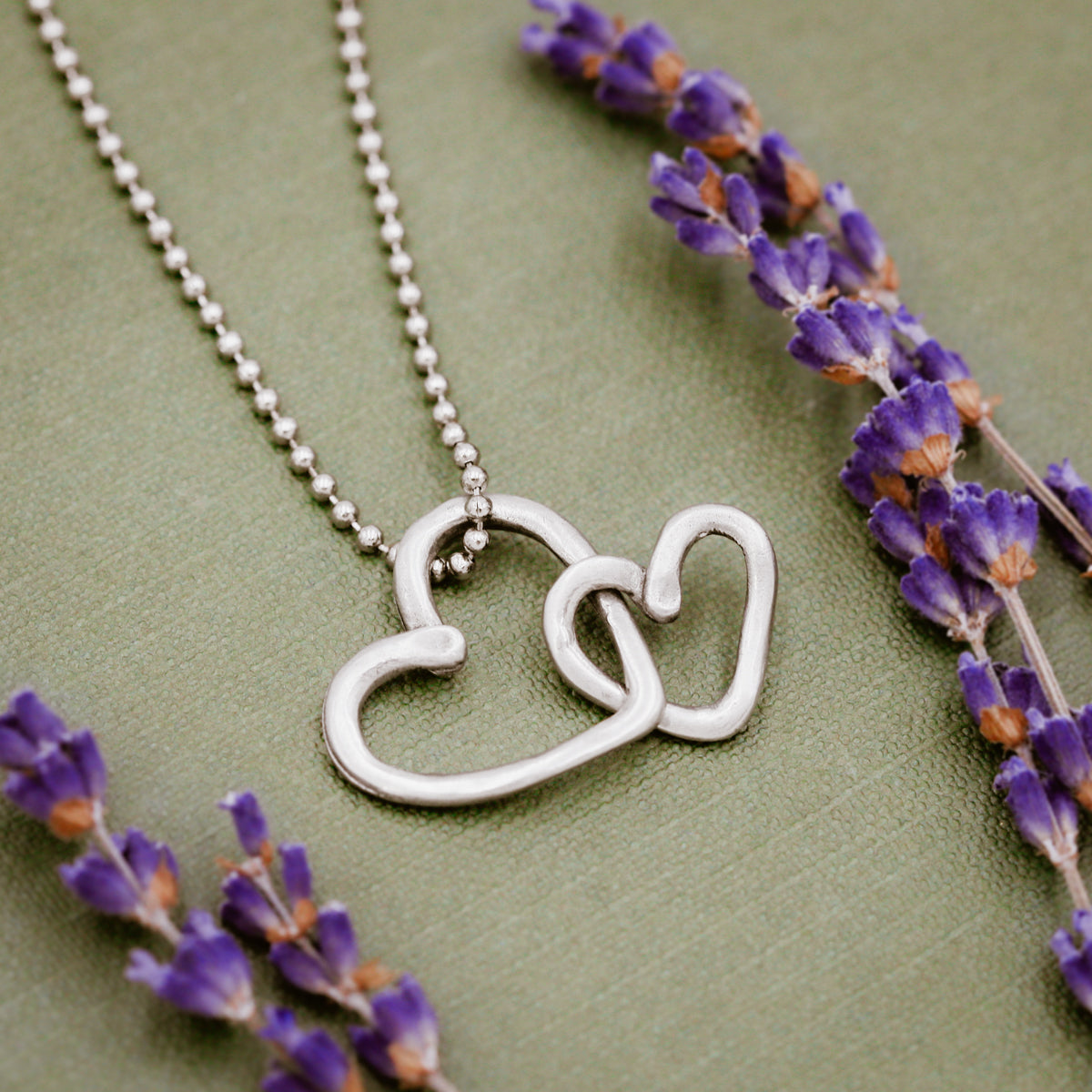 Connected Hearts Necklace {Pewter}