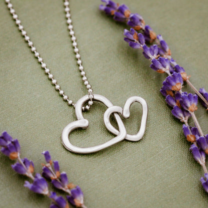 Connected Hearts Necklace {Pewter}