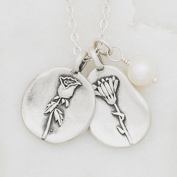 Birth Flower Necklace {Sterling Silver}