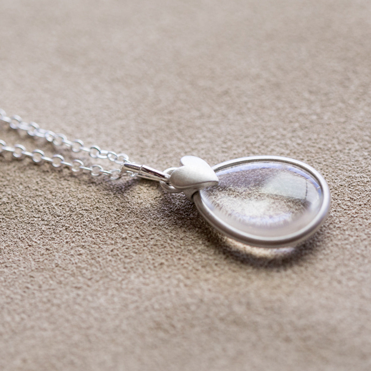 clear and bright heart necklace {sterling silver}